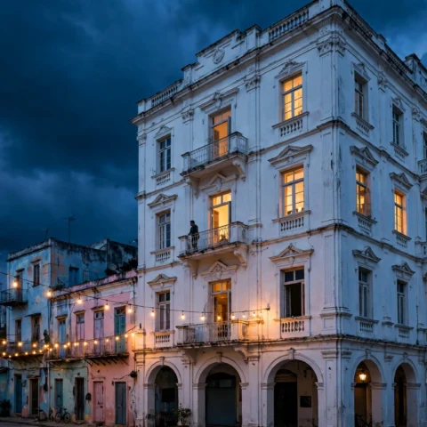Twilight Architecture: Historic Facades and Evening Illumination